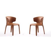 Manhattan Comfort Conrad Leather Dining Chair in Saddle (Set of 2) DC031-SA